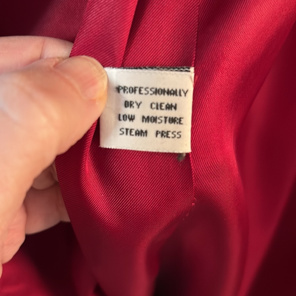 Women’s Dark Red Dress Coat - Picture 7 of 8